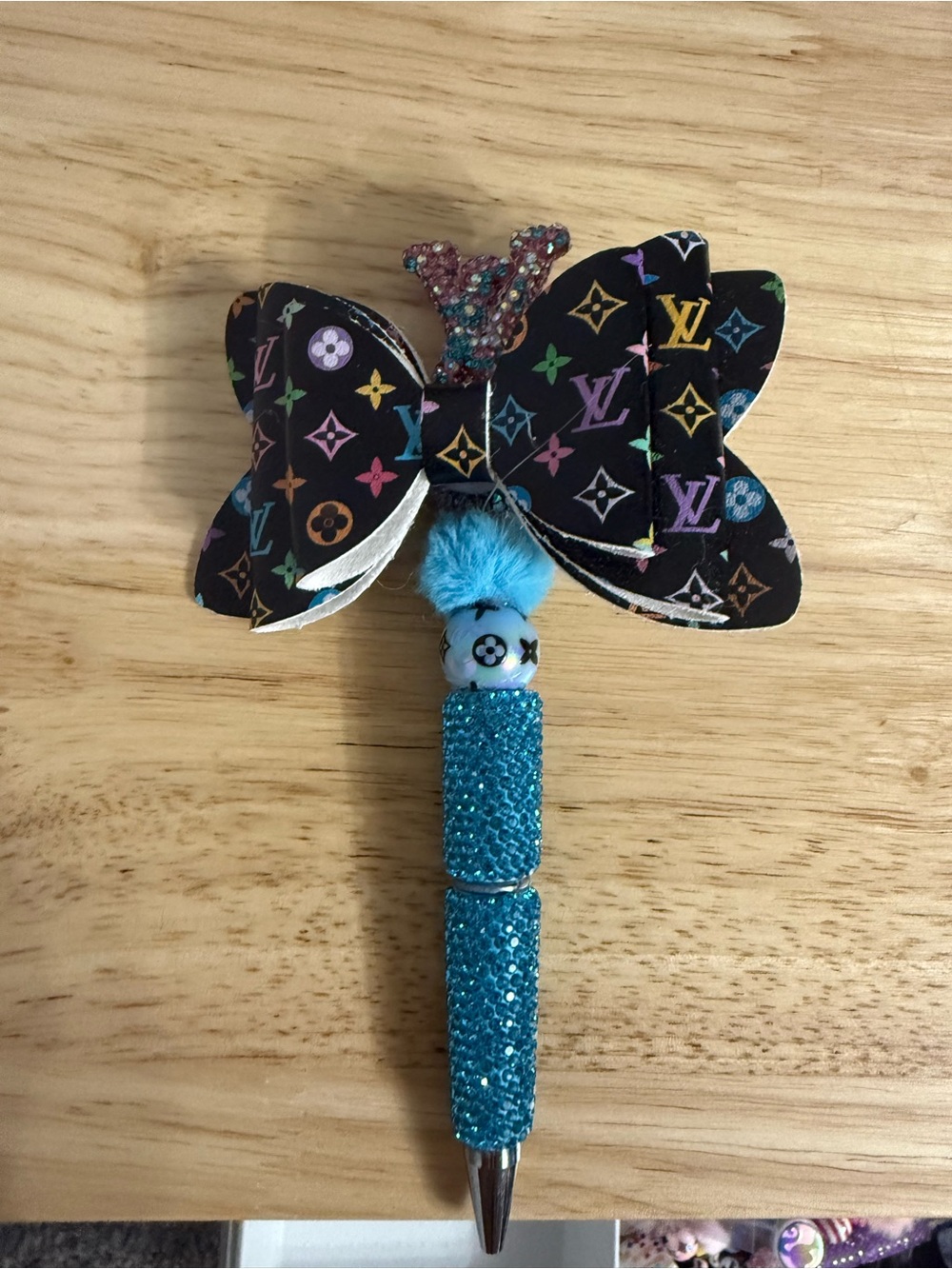 Louis Vuitton Black Multicolor Monogram Butterfly Bow Key & Card Holder Accent